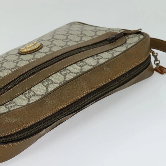 GUCCI GG Plus Supreme Shoulder Bag PVC Beige Gold Auth BA1591 - Picture 7 of 16